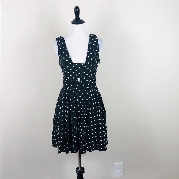 Polka Dot Dress Black and White Cutout - Picture 3 of 7